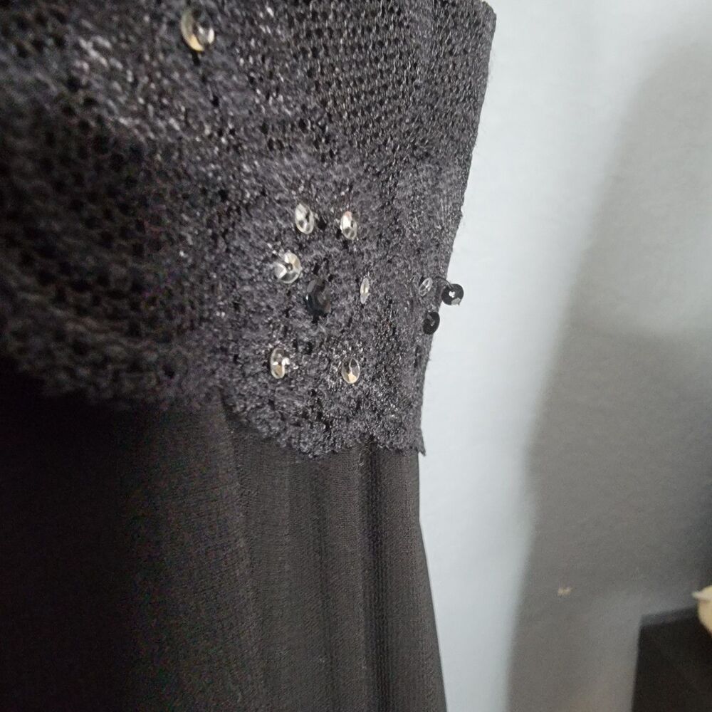 Signature Size 10 by Robbie Bee Black Chiffon Lace Maxi Dress *read* - Picture 12 of 16